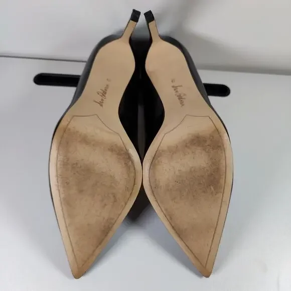 Sam Edelman Black Leather Pointed Toe Stiletto Pumps W13 Classic - Picture 8 of 9